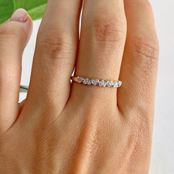 Sky Jewelry Золотое кольцо 10К (417 проба)  с белыми сапфирами  Сердце