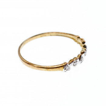 Sky Jewelry Золотое кольцо 10К (417 проба)  с белыми сапфирами  Сердце