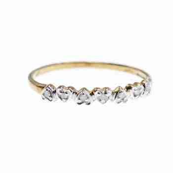 Sky Jewelry Золотое кольцо 10К (417 проба)  с белыми сапфирами  Сердце