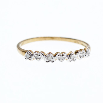 Sky Jewelry Золотое кольцо 10К (417 проба)  с белыми сапфирами  Сердце