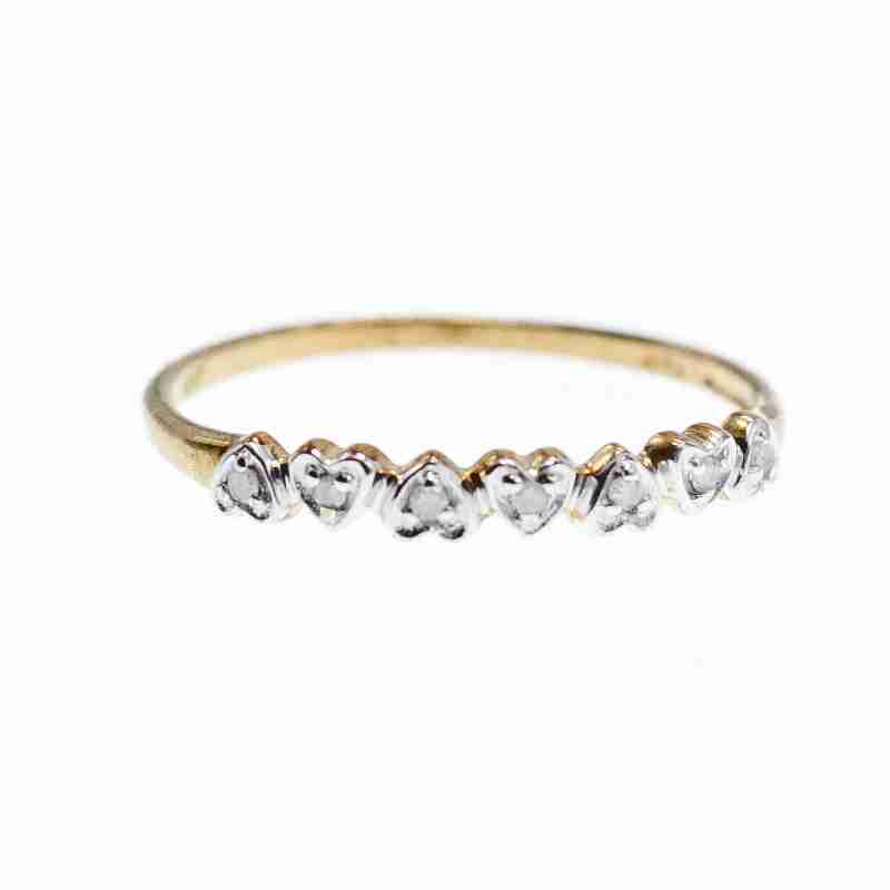 Sky Jewelry Золотое кольцо 10К (417 проба)  с белыми сапфирами  Сердце