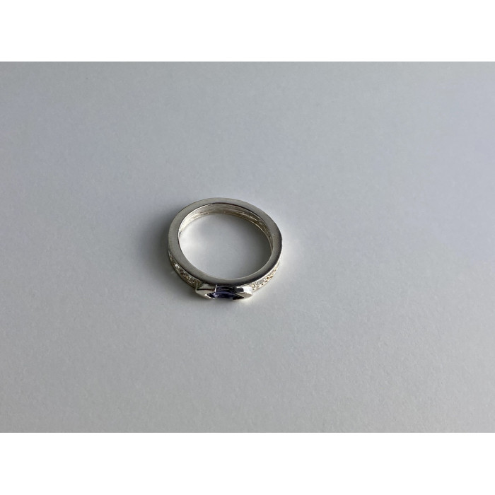 Sky Jewelry Серебряное кольцо с иолитом и фианитами