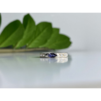 Sky Jewelry Серебряное кольцо с иолитом и фианитами