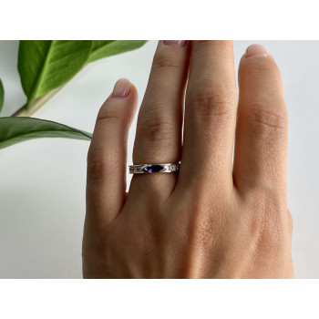 Sky Jewelry Серебряное кольцо с иолитом и фианитами