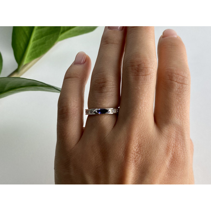 Sky Jewelry Серебряное кольцо с иолитом и фианитами