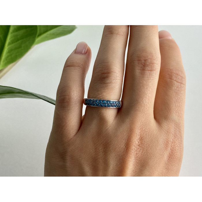 Sky Jewelry Серебряное кольцо с камнями турмалин параиба