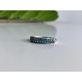 Sky Jewelry Серебряное кольцо с камнями турмалин параиба