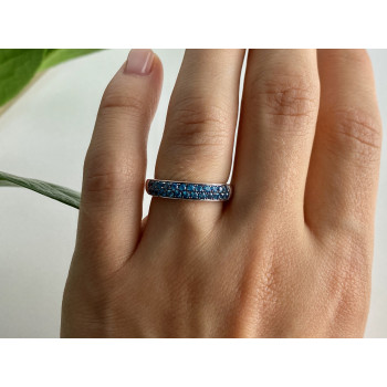 Sky Jewelry Серебряное кольцо с камнями турмалин параиба