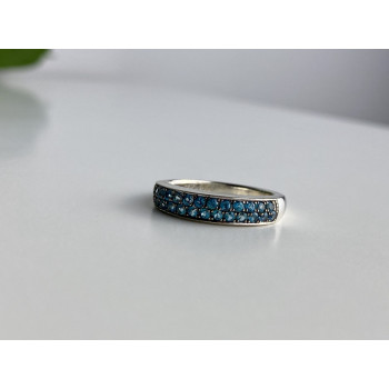 Sky Jewelry Серебряное кольцо с камнями турмалин параиба