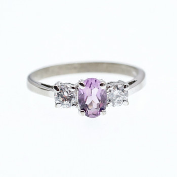 Sky Jewelry Серебряное кольцо с иолитом и фианитами  Нежность