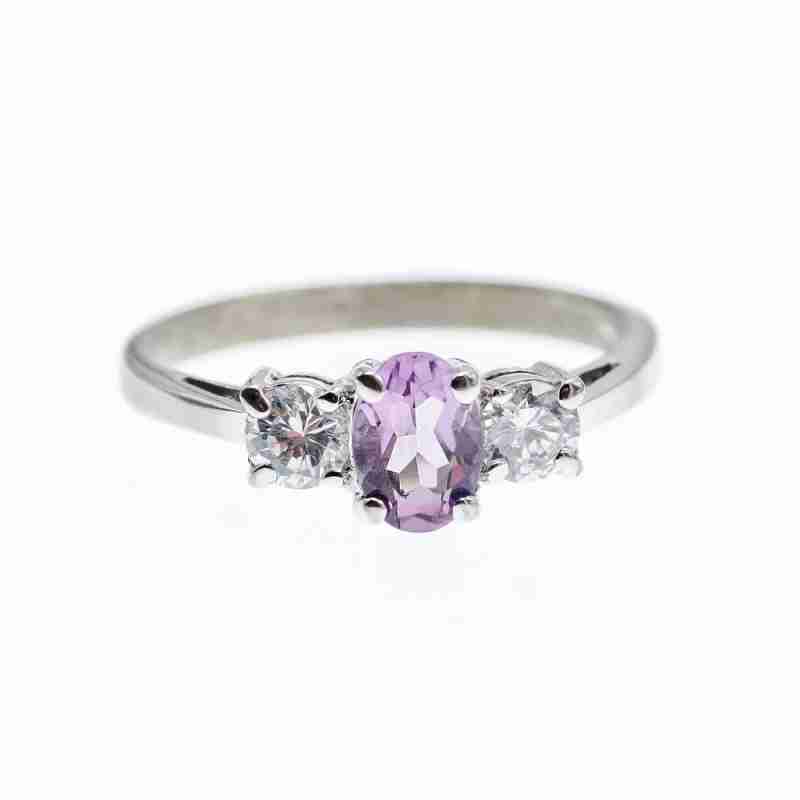 Sky Jewelry Серебряное кольцо с иолитом и фианитами  Нежность