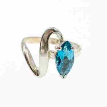 Sky Jewelry Серебряное кольцо с аквамарином   Желание