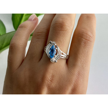 Sky Jewelry Кольцо из серебра с турмалином параиба   Совершенство