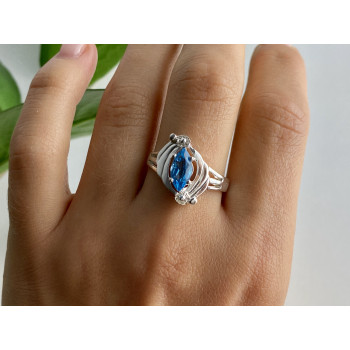 Sky Jewelry Кольцо из серебра с турмалином параиба   Совершенство