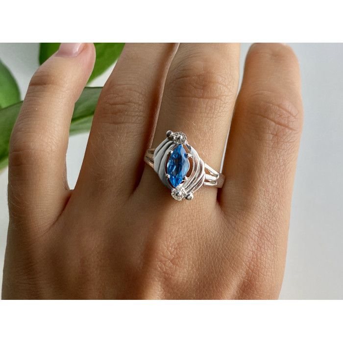 Sky Jewelry Кольцо из серебра с турмалином параиба   Совершенство