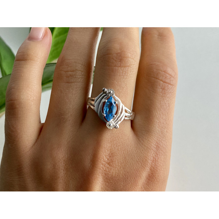 Sky Jewelry Кольцо из серебра с турмалином параиба   Совершенство