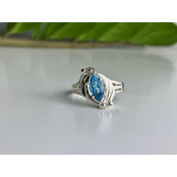 Sky Jewelry Кольцо из серебра с турмалином параиба   Совершенство