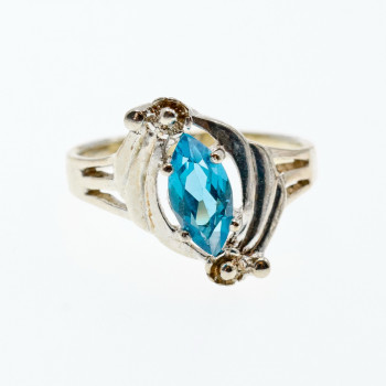 Sky Jewelry Кольцо из серебра с турмалином параиба   Совершенство