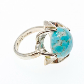 Sky Jewelry Серебряное кольцо с камнем ларимар   Небо