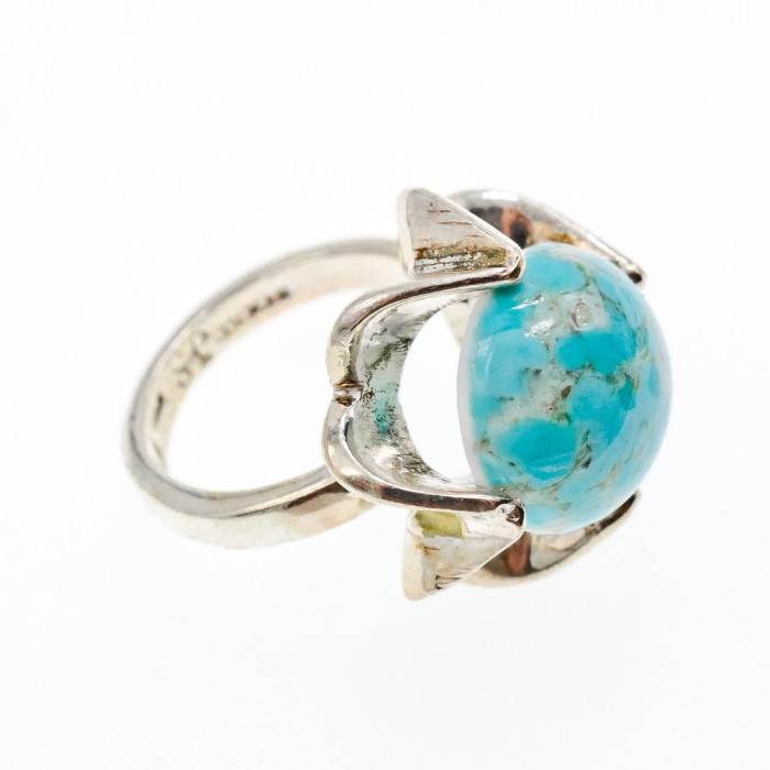 Sky Jewelry Серебряное кольцо с камнем ларимар   Небо