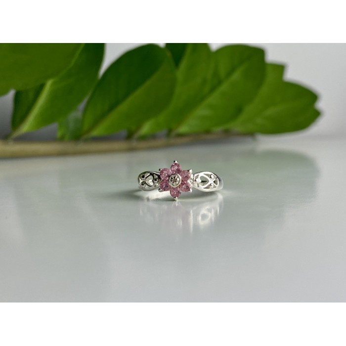 Sky Jewelry Серебряное кольцо с морганитом  Цветы