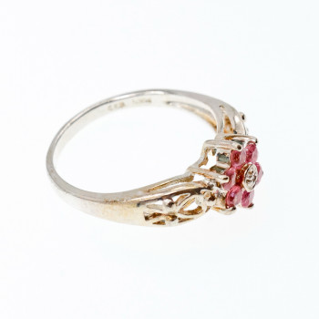 Sky Jewelry Серебряное кольцо с морганитом  Цветы