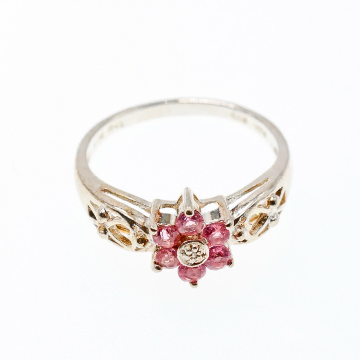 Sky Jewelry Серебряное кольцо с морганитом  Цветы