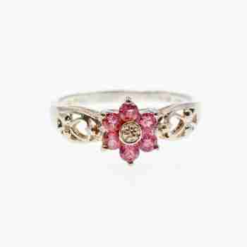 Sky Jewelry Серебряное кольцо с морганитом  Цветы