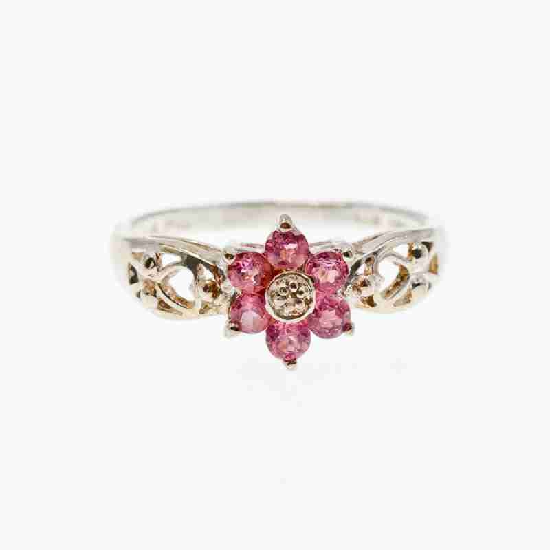 Sky Jewelry Серебряное кольцо с морганитом  Цветы