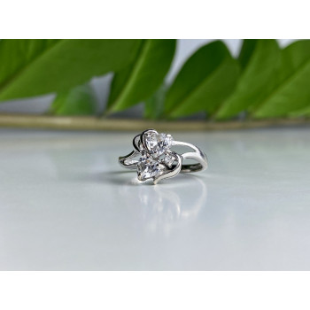 Sky Jewelry Серебряное кольцо 925 пробы с фианитами  Сердца