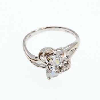 Sky Jewelry Серебряное кольцо 925 пробы с фианитами  Сердца