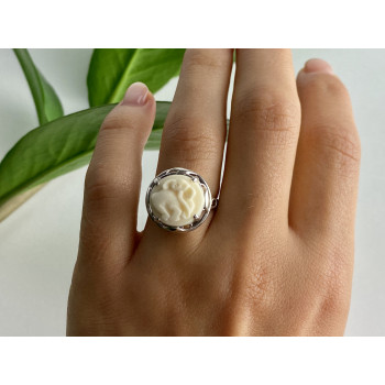 Sky Jewelry Серебряное кольцо со слоновой костью  Слон