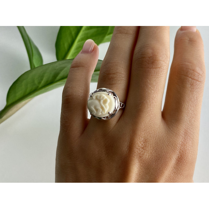 Sky Jewelry Серебряное кольцо со слоновой костью  Слон