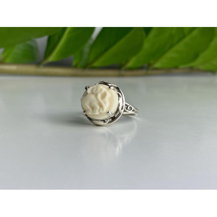 Sky Jewelry Серебряное кольцо со слоновой костью  Слон