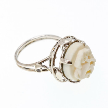 Sky Jewelry Серебряное кольцо со слоновой костью  Слон