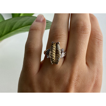 Sky Jewelry Серебряное кольцо с золотистым турмалином и кварцем