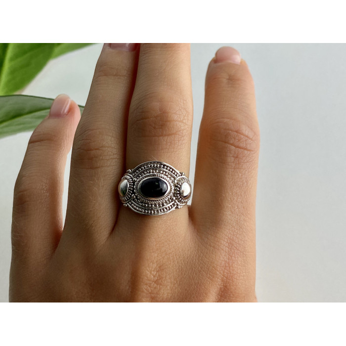 Sky Jewelry Серебряное кольцо с камнем звездчатый сапфир   Винтаж