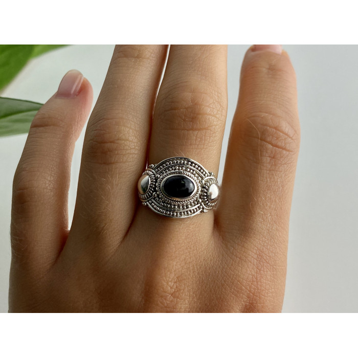 Sky Jewelry Серебряное кольцо с камнем звездчатый сапфир   Винтаж