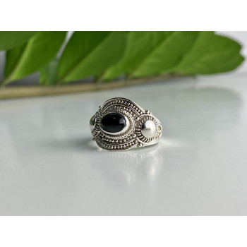 Sky Jewelry Серебряное кольцо с камнем звездчатый сапфир   Винтаж