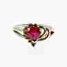 Sky Jewelry Серебряное кольцо с камнями Шпинель   Сердце