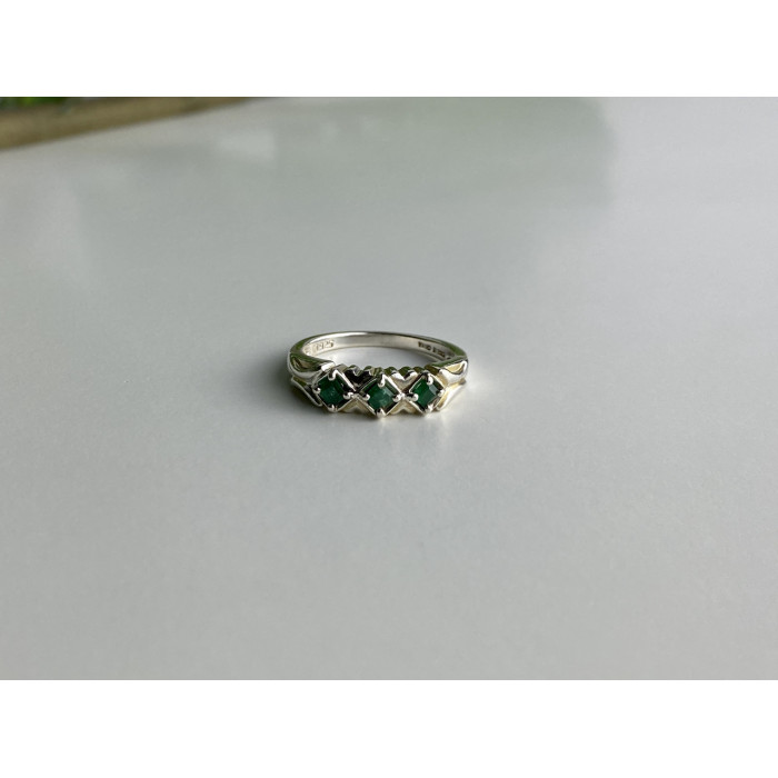 Sky Jewelry Серебряное кольцо с изумрудом   Нежность