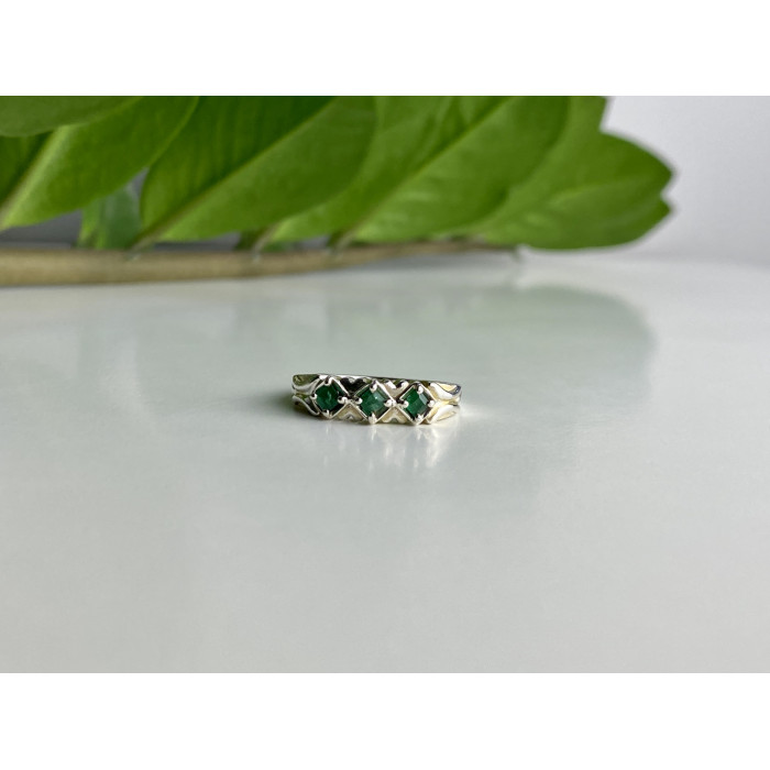 Sky Jewelry Серебряное кольцо с изумрудом   Нежность