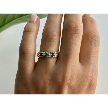 Sky Jewelry Серебряное кольцо с изумрудом   Нежность