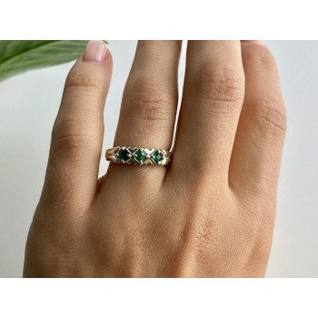 Sky Jewelry Серебряное кольцо с изумрудом   Нежность