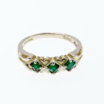 Sky Jewelry Серебряное кольцо с изумрудом   Нежность