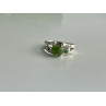 Sky Jewelry Серебряное кольцо с зеленым нефритом и изумрудами