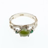 Sky Jewelry Серебряное кольцо с зеленым нефритом и изумрудами