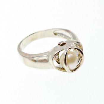 Sky Jewelry Серебряное кольцо с жемчугом  Уникальность