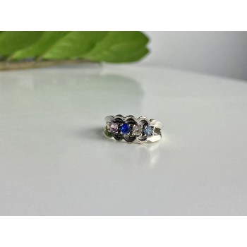 Sky Jewelry Серебряное кольцо с натуральными камнями   Радуга