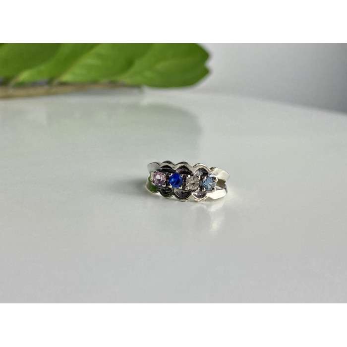 Sky Jewelry Серебряное кольцо с натуральными камнями   Радуга